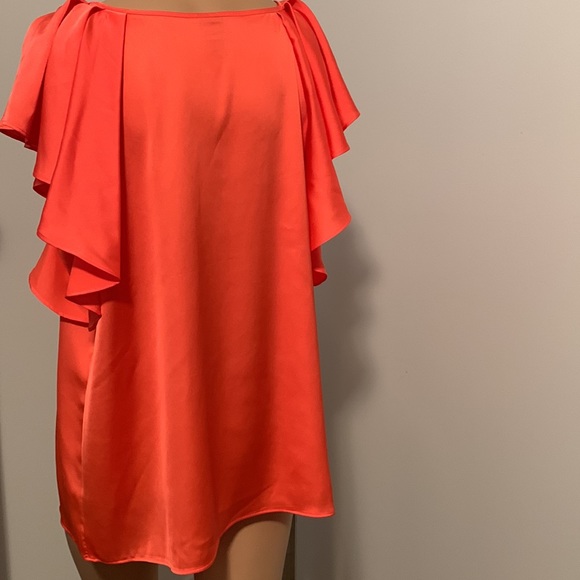 WORTHINGTON Ruffled sleeve TOP XL VIBRANT ORANGE - Picture 3 of 5